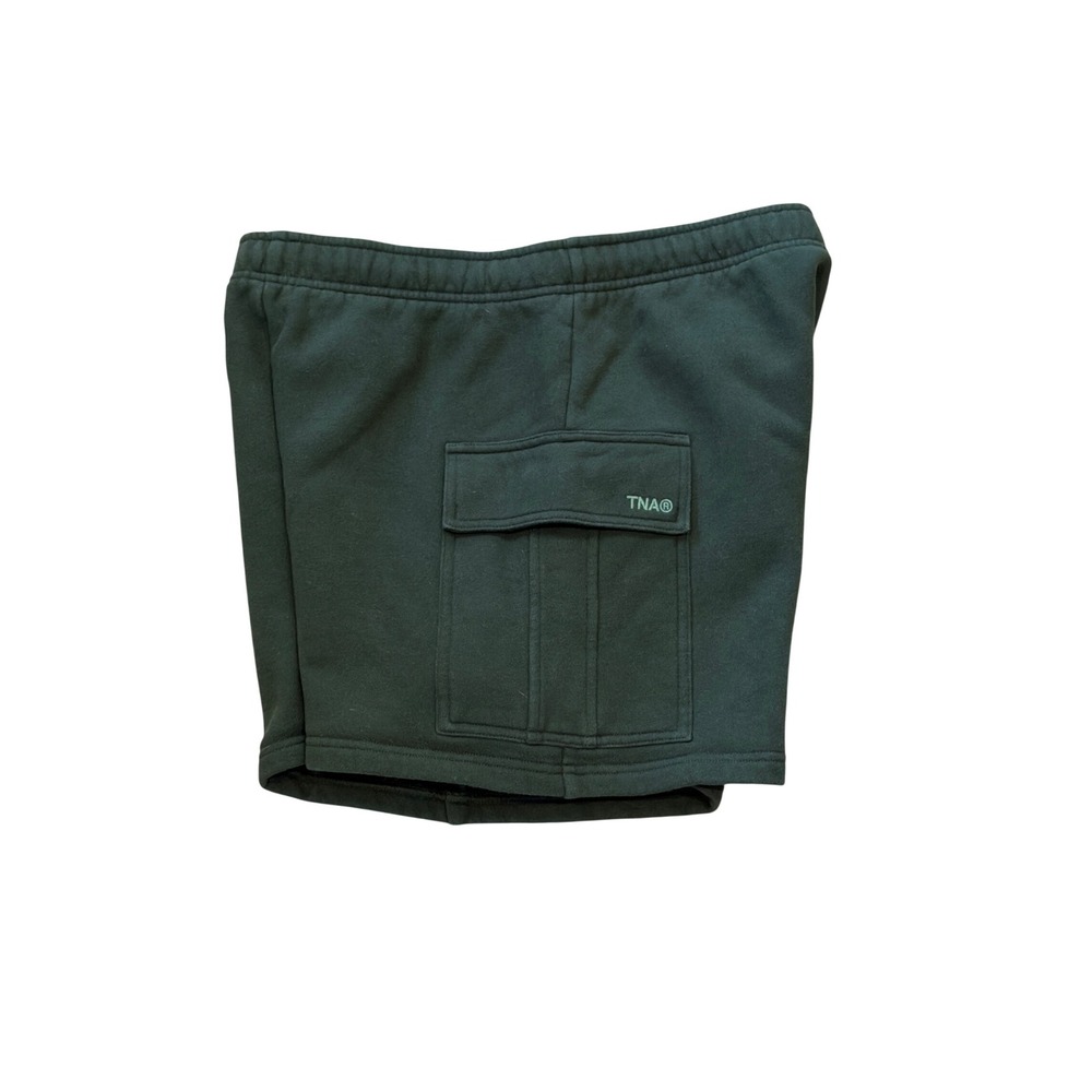 Aritzia TNA Sweatfleece Cozy Fleece Cargo Shorts Green Womens Medium